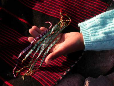 Bracelets for sale, Isla Amantani